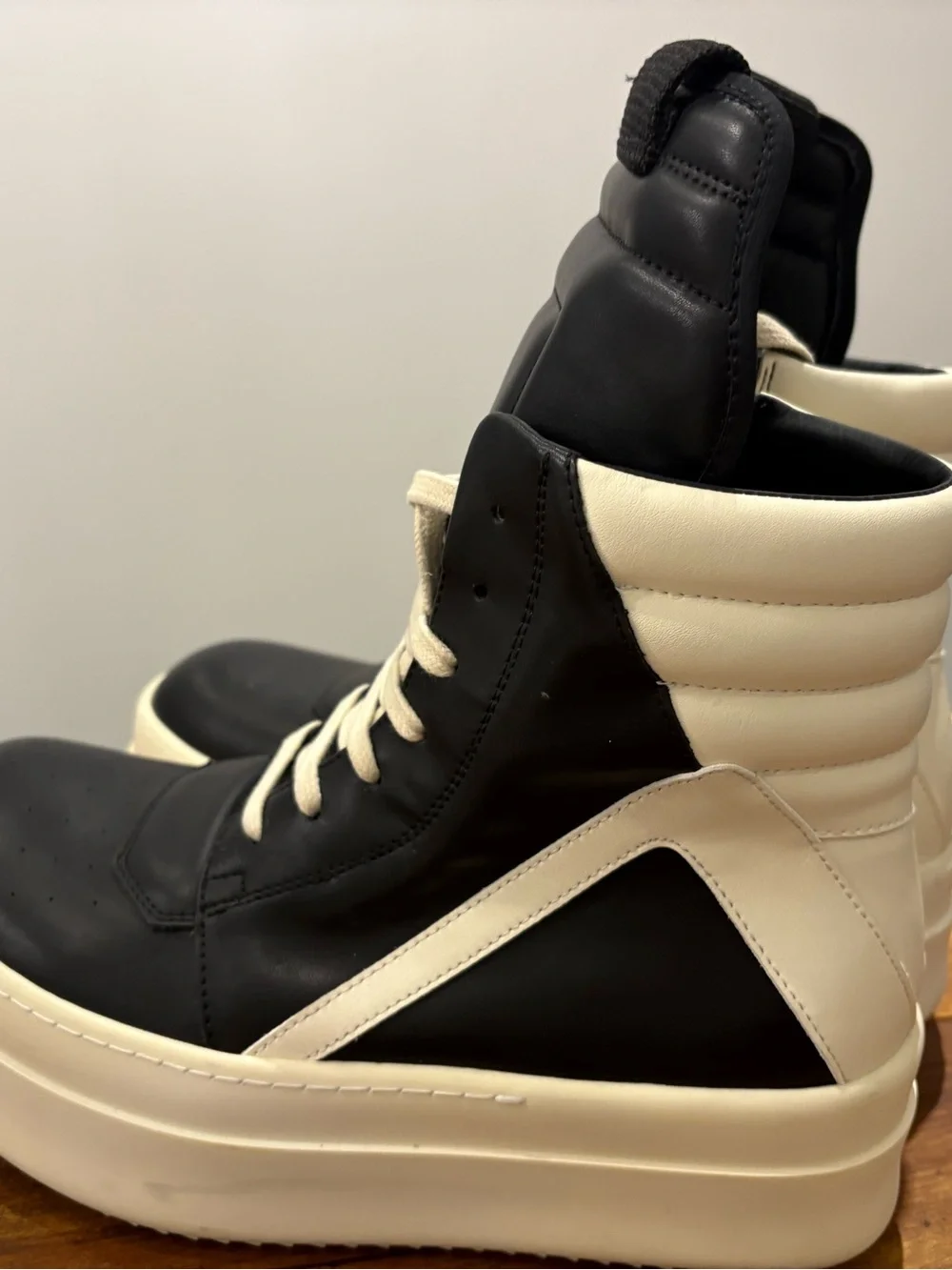 Rick Owen’s Mega Geobasket Chunky High Top Platform Sneakers  European Size 42